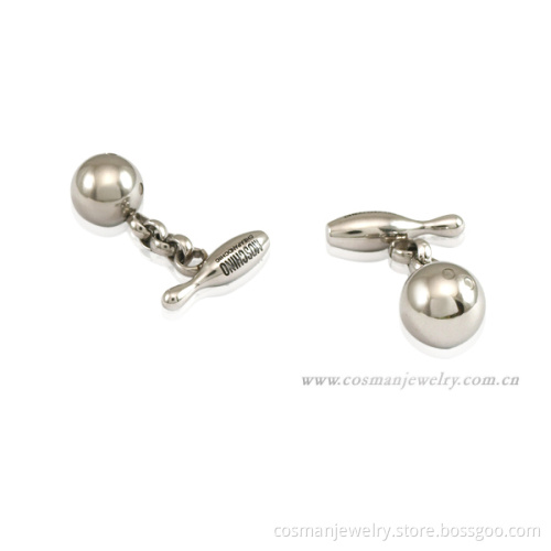 Initial Stainless steel ball mens cufflinks